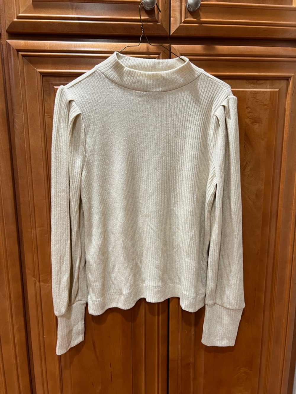 NEW with tags -LOFT Cream Ribbed Cowl/Turtleneck Sweater